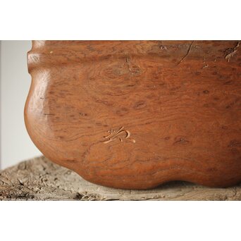 指物師 伊藤小平 上杢葉盆 煎茶盆　X344 