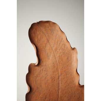 指物師 伊藤小平 上杢葉盆 煎茶盆　X344 