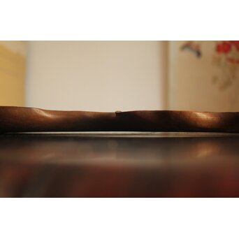 指物師 伊藤小平 上杢葉盆 煎茶盆　X344 