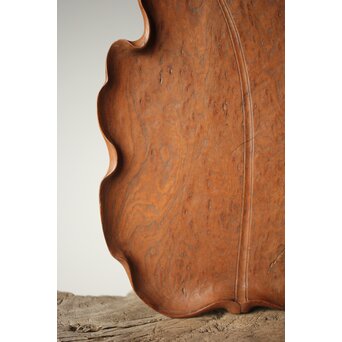 指物師 伊藤小平 上杢葉盆 煎茶盆　X344 