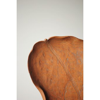 指物師 伊藤小平 上杢葉盆 煎茶盆　X344 