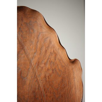 指物師 伊藤小平 上杢葉盆 煎茶盆　X344 