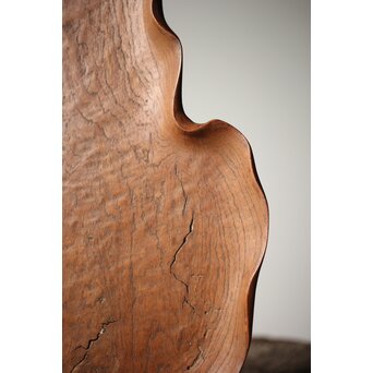 指物師 伊藤小平 上杢葉盆 煎茶盆　X344 