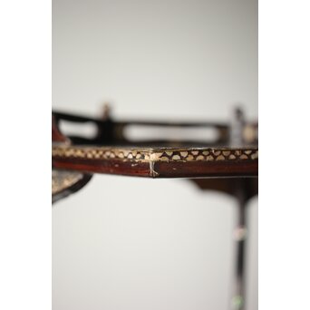 唐物 鷺足三脚卓 螺鈿卓 月光如水水如天　Q300 