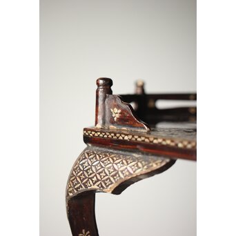 唐物 鷺足三脚卓 螺鈿卓 月光如水水如天　Q300 