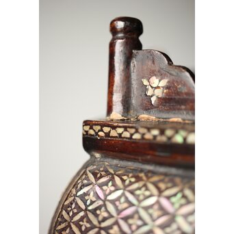 唐物 鷺足三脚卓 螺鈿卓 月光如水水如天　Q300 