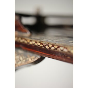 唐物 鷺足三脚卓 螺鈿卓 月光如水水如天　Q300 