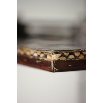 唐物 鷺足三脚卓 螺鈿卓 月光如水水如天　Q300 