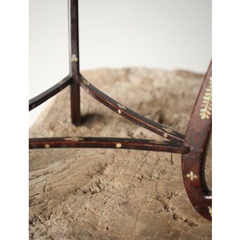 唐物 鷺足三脚卓 螺鈿卓 月光如水水如天　Q300 