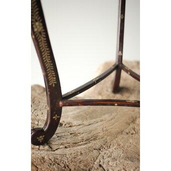 唐物 鷺足三脚卓 螺鈿卓 月光如水水如天　Q300 