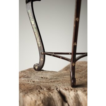 唐物 鷺足三脚卓 螺鈿卓 月光如水水如天　Q300 