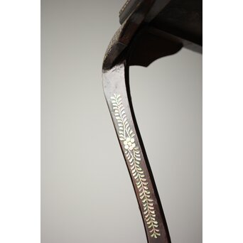 唐物 鷺足三脚卓 螺鈿卓 月光如水水如天　Q300 