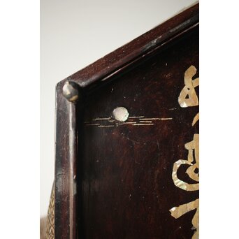 唐物 鷺足三脚卓 螺鈿卓 月光如水水如天　Q300 