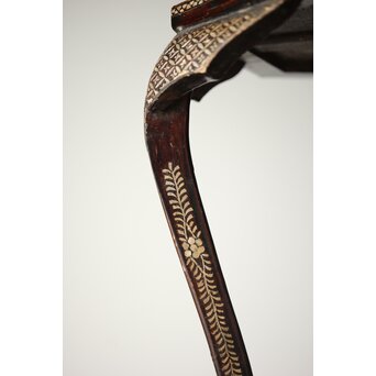 唐物 鷺足三脚卓 螺鈿卓 月光如水水如天　Q300 