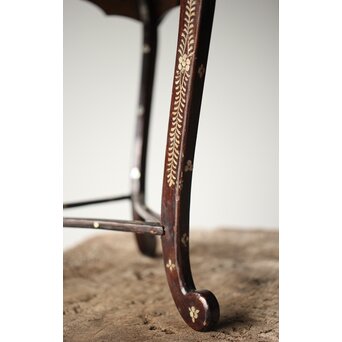 唐物 鷺足三脚卓 螺鈿卓 月光如水水如天　Q300 