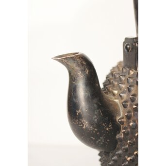 秦銀器 雪鳴 七宝繋摘 純銀霰湯沸/銀瓶　M312 