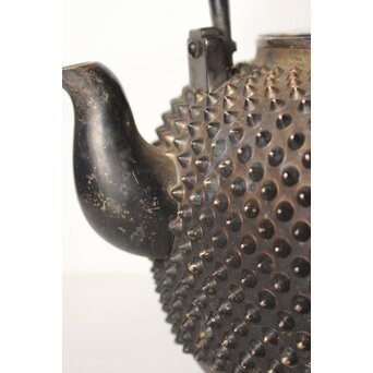 秦銀器 雪鳴 七宝繋摘 純銀霰湯沸/銀瓶　M312 