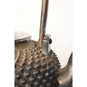 秦銀器 雪鳴 七宝繋摘 純銀霰湯沸/銀瓶　M312 