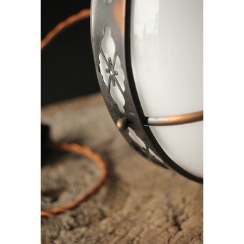 菊菱装飾 銅巻電笠照明　A021 