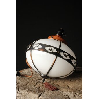 菊菱装飾 銅巻電笠照明　A021