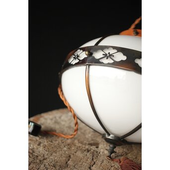 菊菱装飾 銅巻電笠照明　A021 