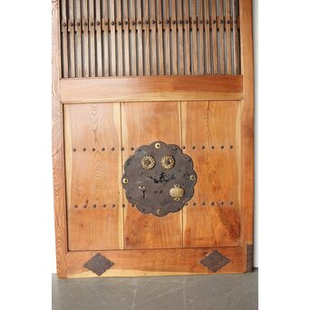 欅と栗の格子蔵戸　W066 