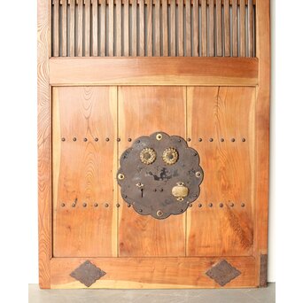 欅と栗の格子蔵戸　W066 