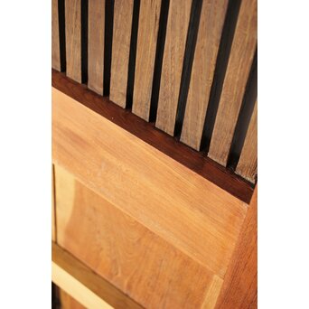 欅と栗の格子蔵戸　W066 