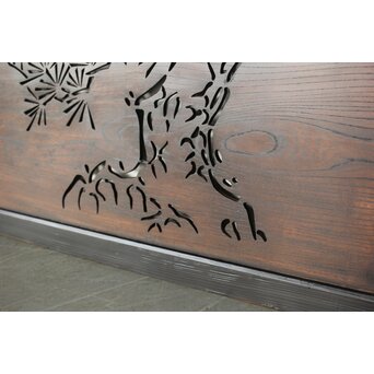 欅一枚板 鶴松と高砂透かし欄間　R0177 