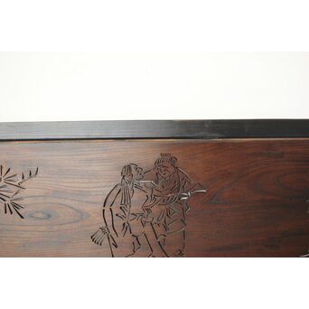 欅一枚板 鶴松と高砂透かし欄間　R0177 