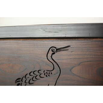 欅一枚板 鶴松と高砂透かし欄間　R0177 