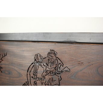 欅一枚板 鶴松と高砂透かし欄間　R0177 