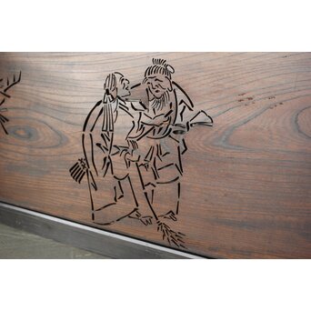 欅一枚板 鶴松と高砂透かし欄間　R0177 