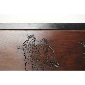 欅一枚板 鶴松と高砂透かし欄間　R0177 