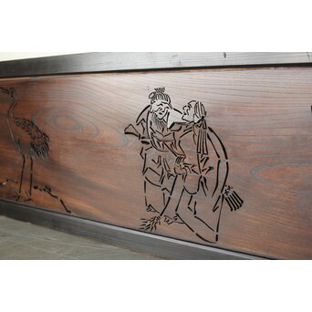 欅一枚板 鶴松と高砂透かし欄間　R0177 