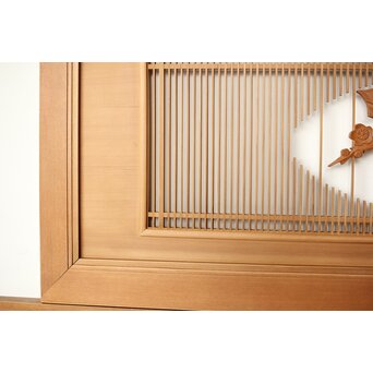 筬と木彫欄間 2枚1組　R0178 