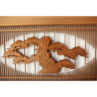 筬と木彫欄間 2枚1組　R0178 