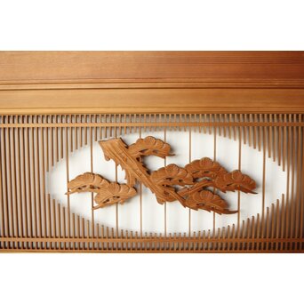 筬と木彫欄間 2枚1組　R0178 