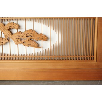 筬と木彫欄間 2枚1組　R0178 