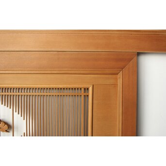 筬と木彫欄間 2枚1組　R0178 