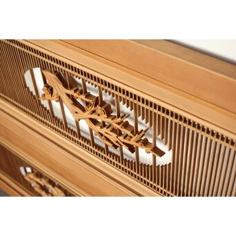 筬と木彫欄間 2枚1組　R0178 