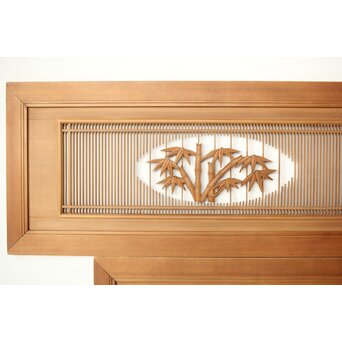 筬と木彫欄間 2枚1組　R0178 