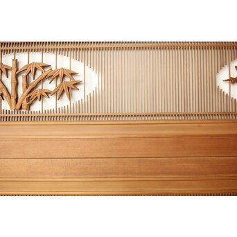 筬と木彫欄間 2枚1組　R0178 