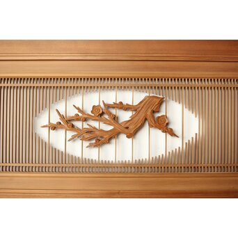 筬と木彫欄間 2枚1組　R0178 