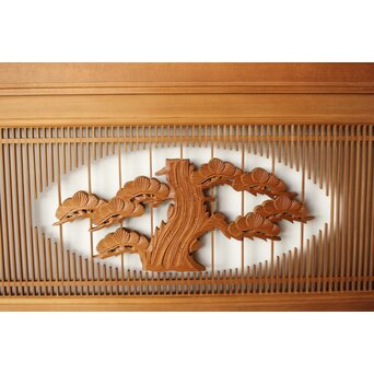 筬と木彫欄間 2枚1組　R0178 