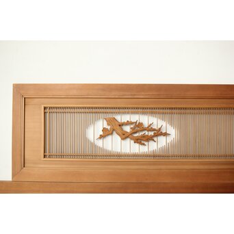 筬と木彫欄間 2枚1組　R0178 