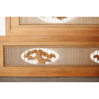 筬と木彫欄間 2枚1組　R0178 