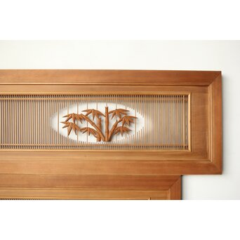 筬と木彫欄間 2枚1組　R0178 