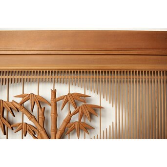 筬と木彫欄間 2枚1組　R0178 