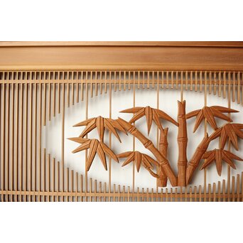 筬と木彫欄間 2枚1組　R0178 